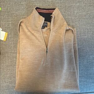 Brooks Brothers Tan Zip-Up Sweater